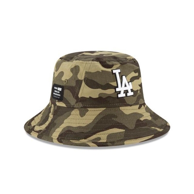 Sapca New Era Los Angeles Dodgers MLB Armed Forces Weekend Stretch Bucket Hat - Verzi